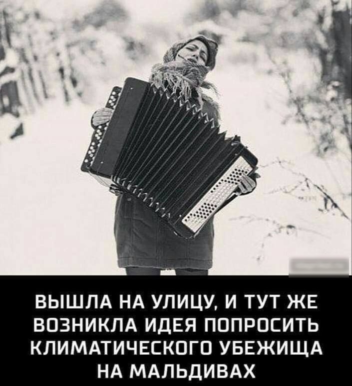 Вышла на улицу, и тут же возникла идея попросить климатического убежища на Мальдивах