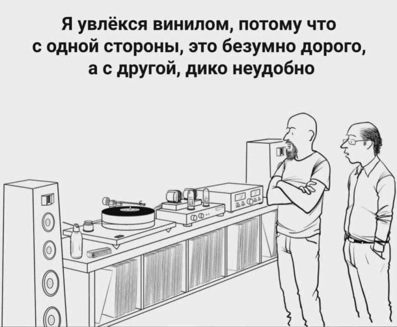 Я увлёкся винилом, потому что
с одной стороны, это безумно дорого,
a с другой, дико неудобно