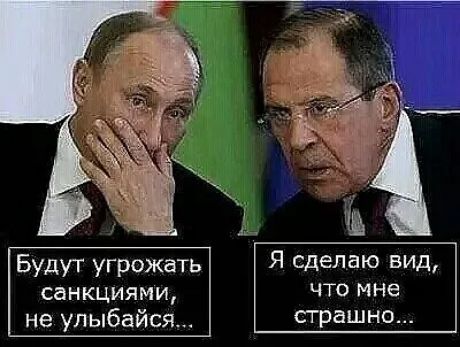 Будут угрожать санкциями не ул ыбайся Я сделаю вид что мне страшно
