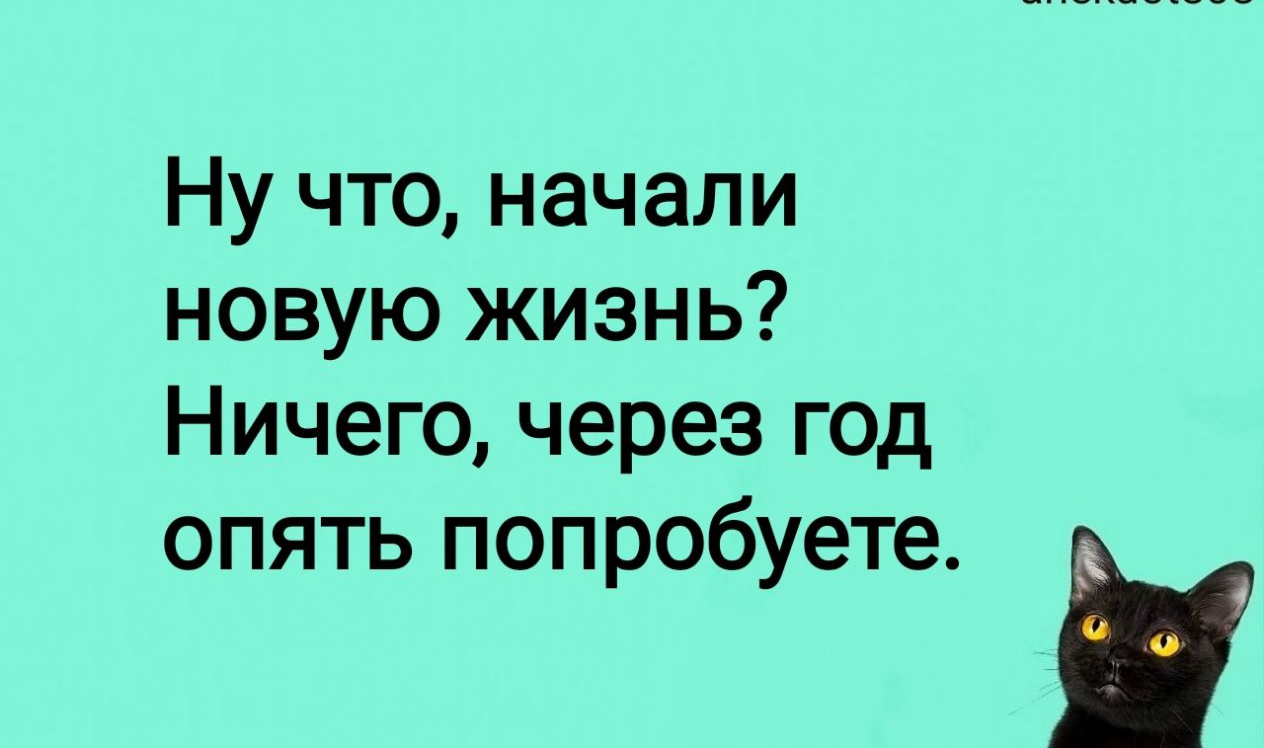 Ну что начали новую жизнь Ничего через год опять попробуете і