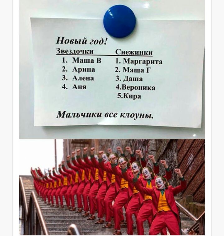 Новый год Звездочки Снежинки 1 Маша В 1 Маргарита 2 Арина 2 Маша Г 3 Алена 3 Даша 4 Аия 4Вероника 5Кира Мальчики все клоуны