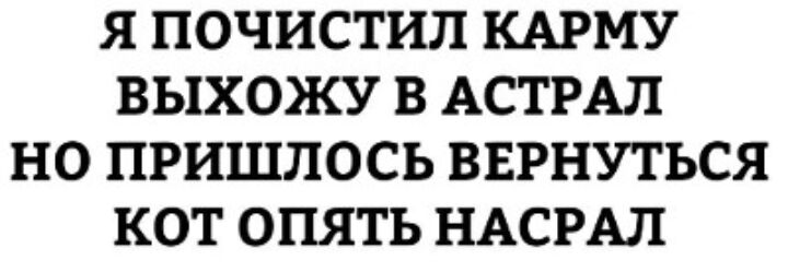 Я ПОЧИСТИЛ КАРМУ ВЫХОЖУ В АСТРАП НО ПРИШЛОСЬ ВЕРНУТЬСЯ КОТ ОПЯТЬ НАСРАЛ