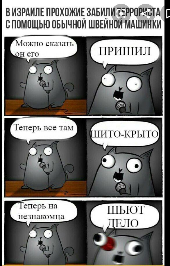 В ИЗРАИЛЕ ПРИХОЖИЕ ЗАБИЛИ ТСРРОРЩ А С ПОМОЩЬЮ ПБЫЧНОИ ШВЕИНПИ МАШИНКИ Можно сказать