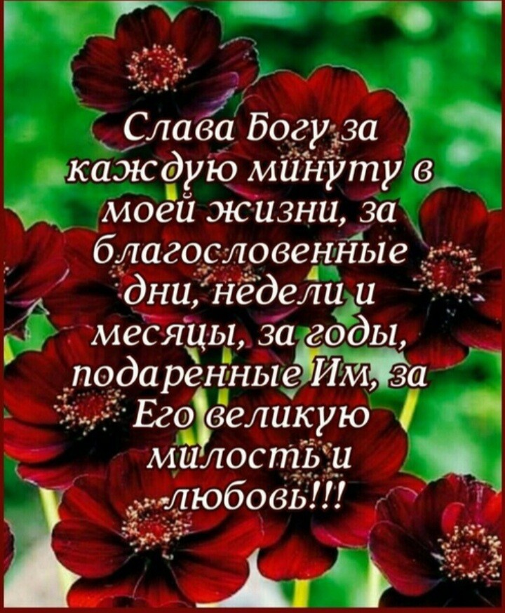 Слай Б9гу_і_3а каждую МйНУту _ моей жизни за благословенные дни недели и месяцы за годыа подаренный Его велщсую милость и любовь 2351