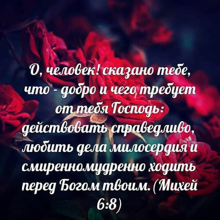 чейіодекиш3ано тебе что добро и чегфтребуап Т смирЩ ходить перец Богам тВоим Михей 68
