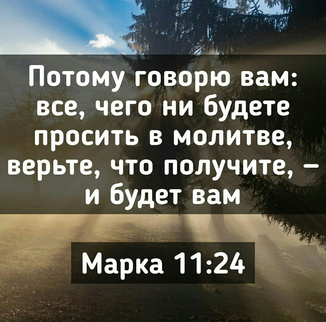 Потому ГВРЮ вам все чего ни будете Просить в молитве Верьте что ЛУчите бУдеТ Вам Марка 1124 _Ё