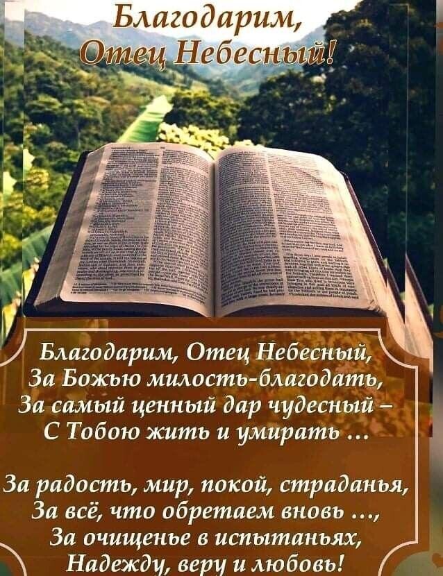 агодарим Благодарим Отец НебергЁпЪ аБожью милость благод тъ За самый ценный дар чудесныиа С Тобою жить и умирать За радость мир покой страданья За всё что обретаем вновь За очищенье в испытаниях Надежду вери и любовь