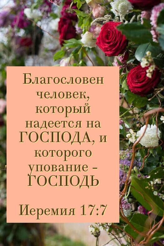 Благословен человек который надеется на ГОСПОДА И которого пование ОСПОДЬ Иеремия 1 77 3