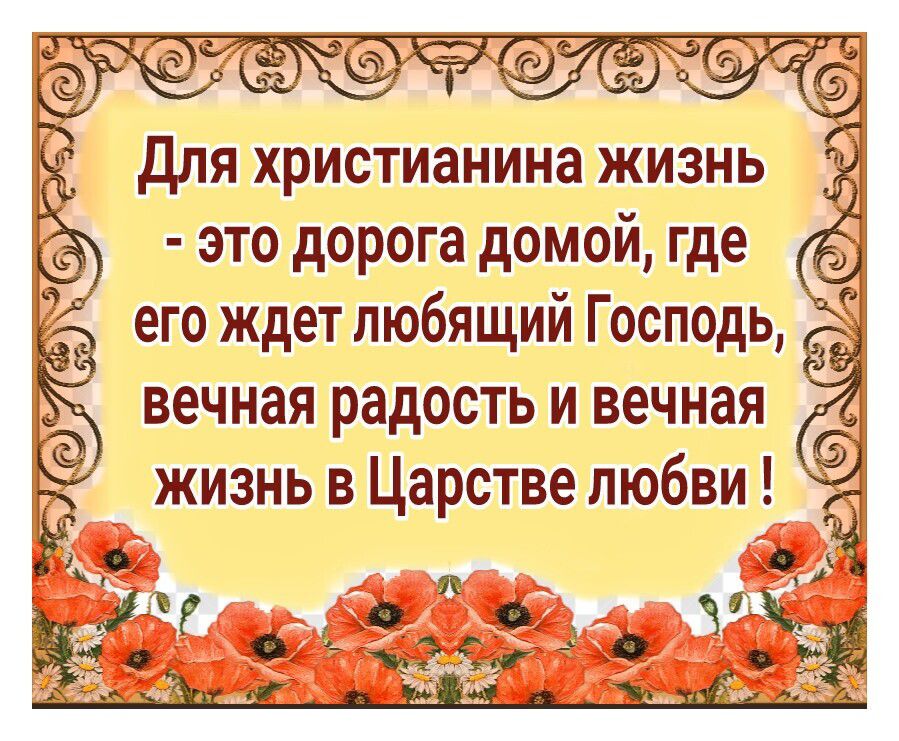 для христианина жизнь это дорога домой где его ждет любящий Господь вечная радость и вечная жизнь в Царстве любви