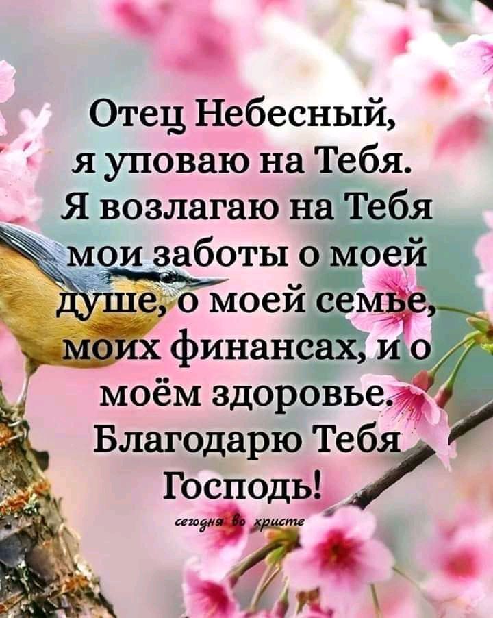 Отец Небесный я уповаю на Тебя моём здорбвье Благодарю Теб Господь И Зам