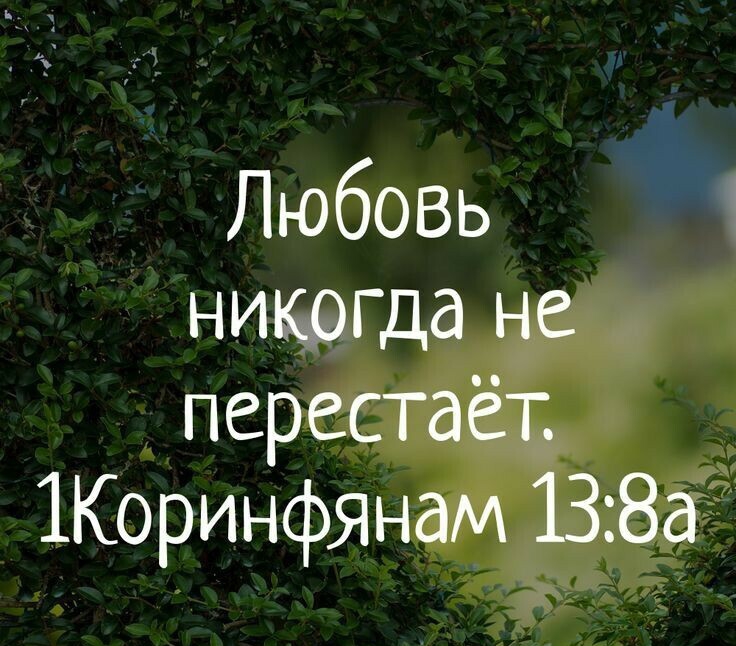 Любовь ниыогда не перестаёт Коринфянам 138а