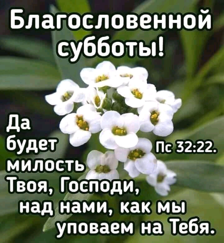 Благословенной субботьп будет Пс 3222 милость Твоя Господи над нами как мы уповаем на Тебя