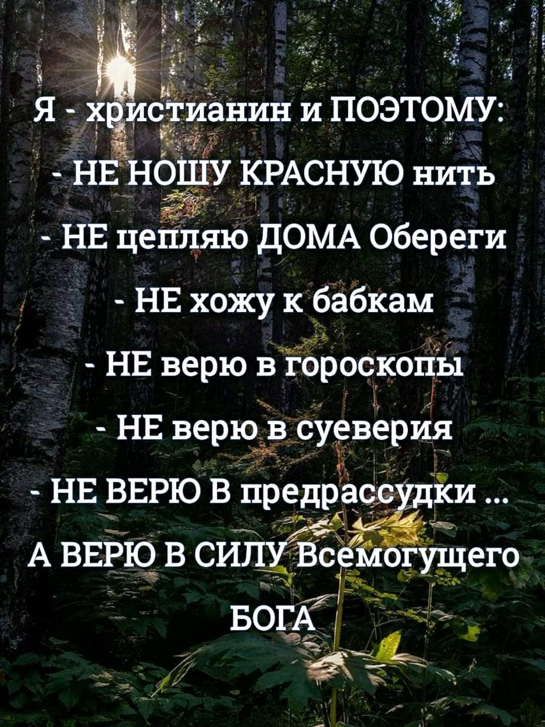 Я хёисдианин и ПОЭТОМУ НЕ НОШУ КРАСНУЮ нить НЕ цепляю ДОМА Обереги НЕ хожу  к бабкам НЕ верю в гброскопы _ НЕ верю в суеверия НЕ ВЕРЮ В предрассч дки А  ВЕРЮ