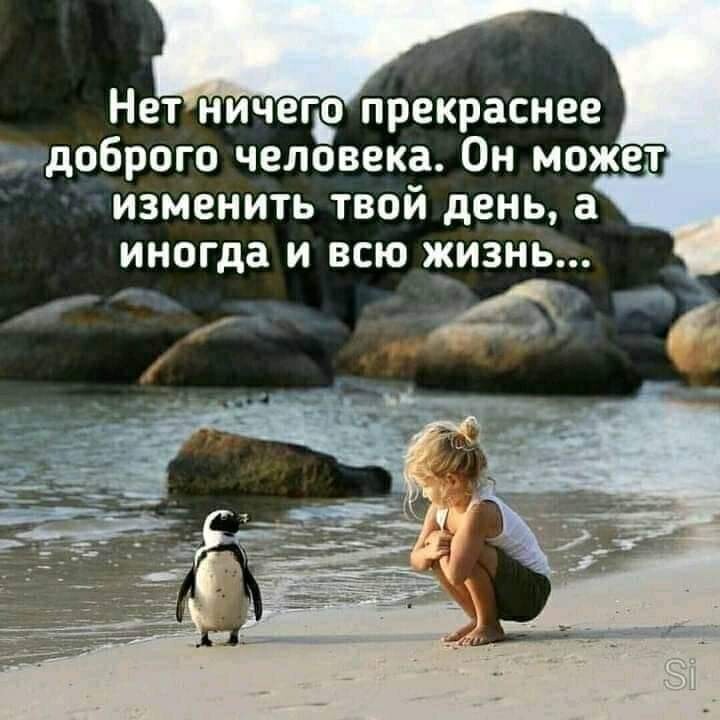 Нет ничегъо прекраснее доброго человека Он может изменить твой деньа иногда и всю жизнь