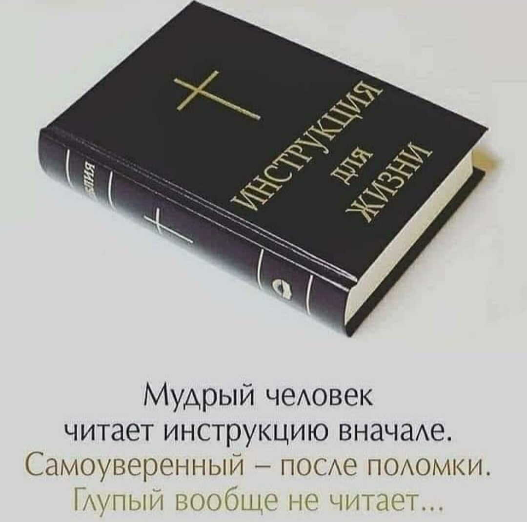 Мудрый чеАовек читает инструкцию вначаАе Самоувереіпіый ПОСе ПОАОМКИ 1тті ниюбшг читают
