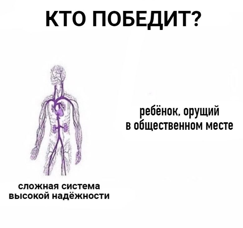 КТО ПОБЕДИТ ребёнок орущий в общественном месте сложная система высокой надёжности