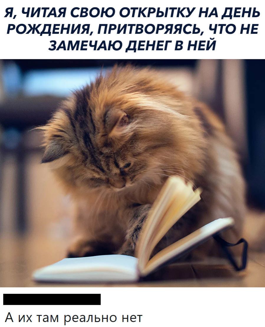 Я ЧИТАЯ СВОЮ ОТКРЫТКУ НА ДЕНЬ РОКДЕНИЯ ПРИТВОРЯЯСЬ НТО НЕ ЗАМЕЧАЮ ДЕНЕГ В НЕИ _ А их там реально нет