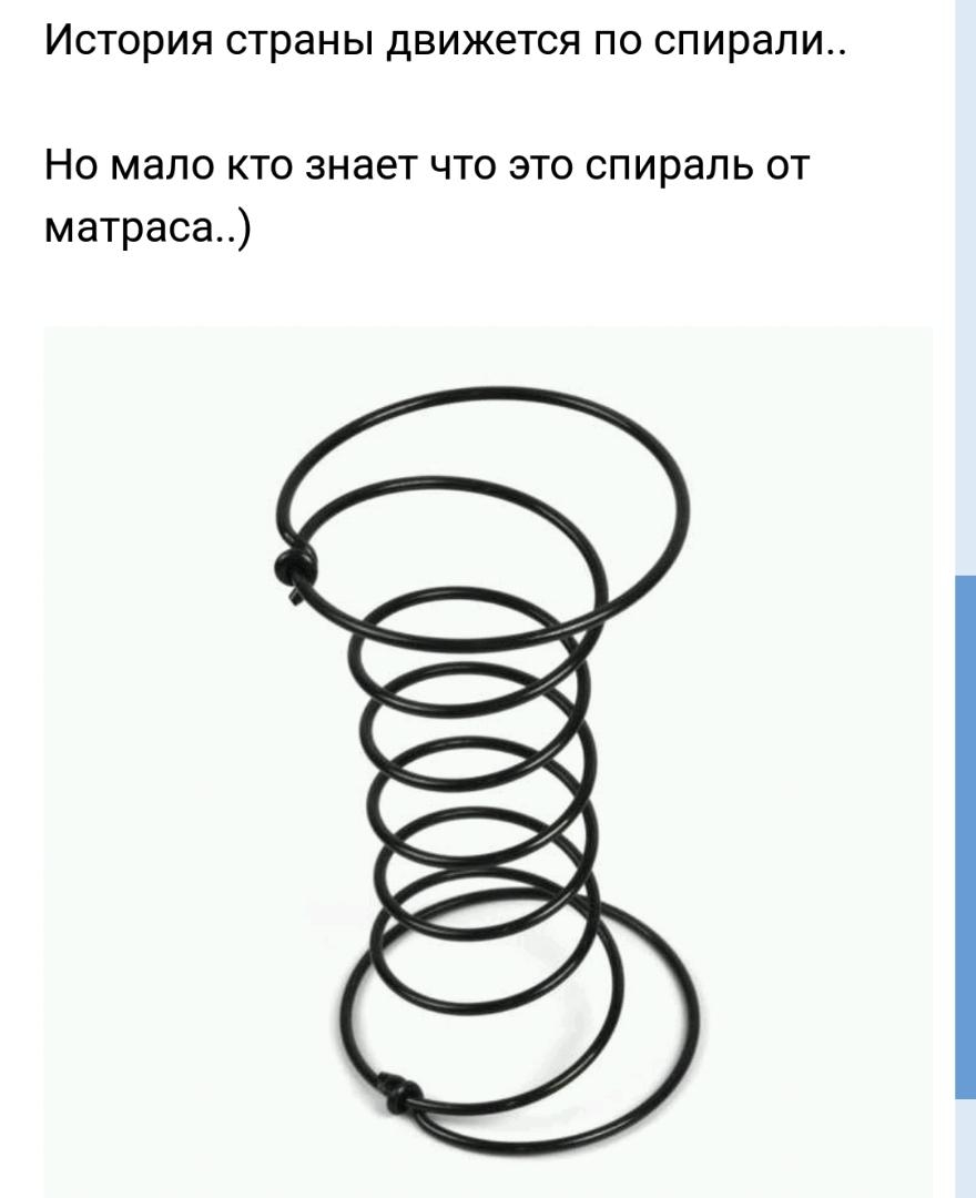 ИСТОРИЯ страны ДВИЖЭТСЯ ПО спирали Но мало кто знает что это спираль от матраса