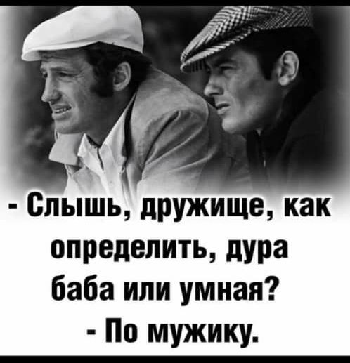Слышь дружище как определить дура баба или умная По мужику