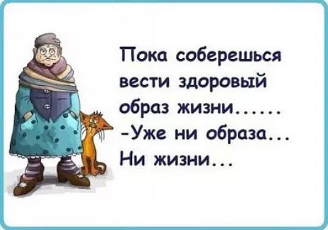Пока собервшься вести здоровый образ жизни Уже ни образа _ Ни жизни