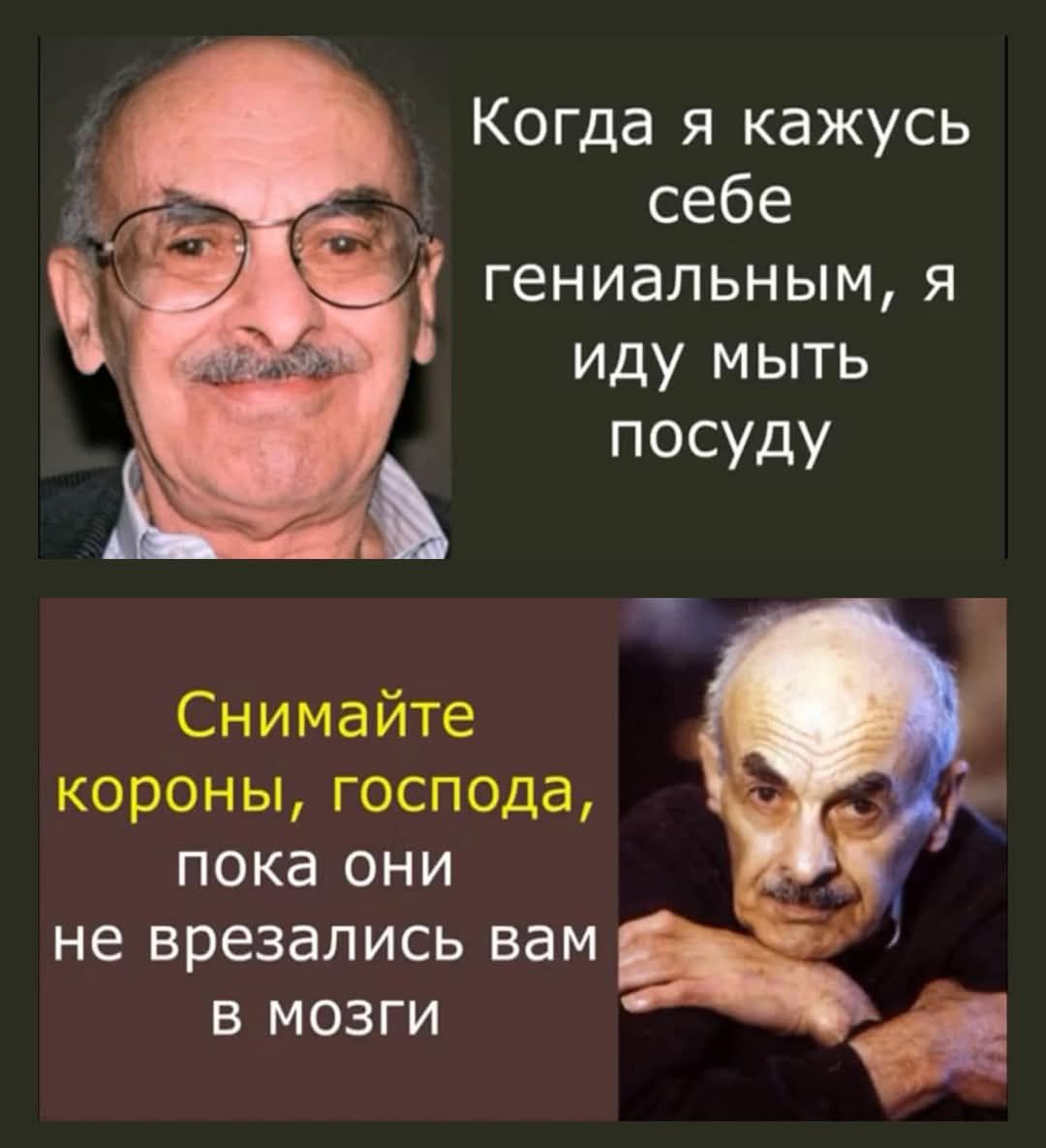 Когда я кажусь себе і гениальным я иду мыть посуду Ь Снимайте короны господа пока они не врезались вам в мозги