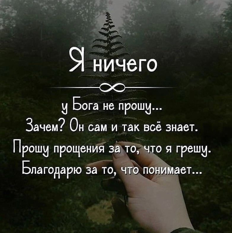 Ч ничего о и Бога не ПРОШИ Зачем Он сам и так всё знает Прошн прощения зё Бла годарю Ёат