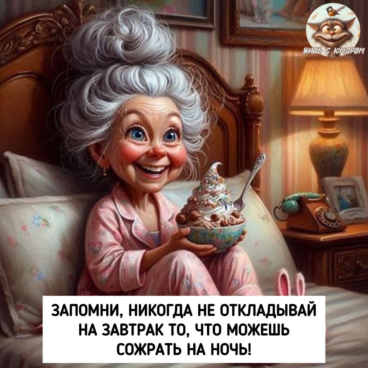 На завтрак то, что можешь сожрать на ночы!