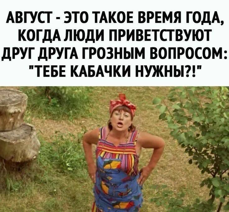 АВГУСТ - ЭТО ТАКОЕ ВРЕМЯ ГОДА, КОГДА ЛЮДИ ПРИВЕТСТВУЮТ ДРУГ ДРУГА ГРОЗНЫМ ВОПРОСОМ: 