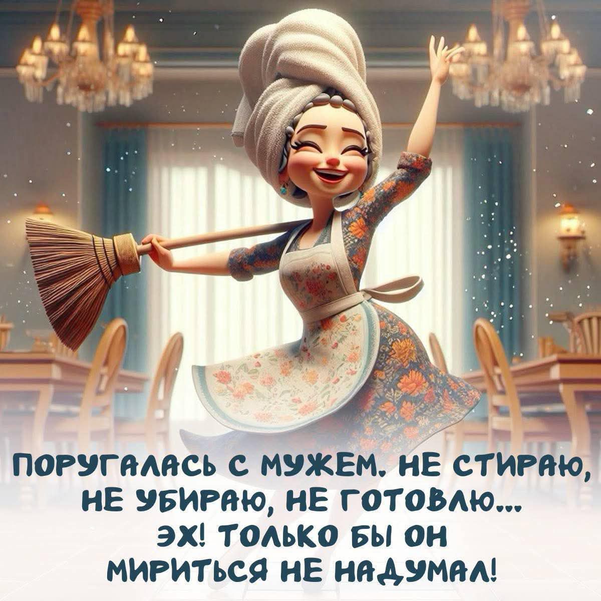 Поругалась с мужем, не стираю, не убираю, не готовлю... Эх! Только бы он мириться не надумал!