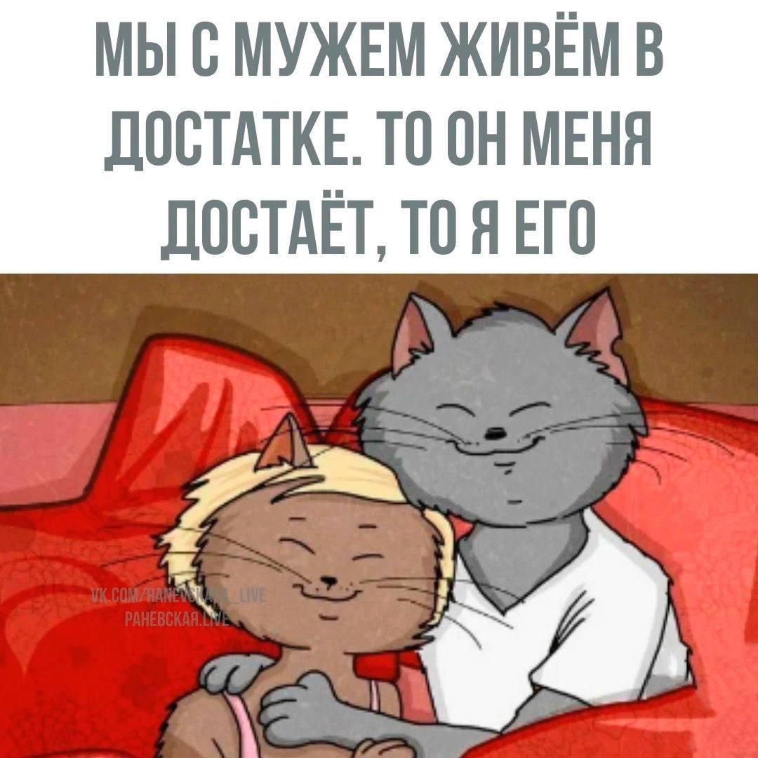 МЫ С МУЖЕМ ЖИВЁМ В ДОСТАТКЕ. ТО ОН МЕНЯ ДОСТАЁТ, ТО Я ЕГО
