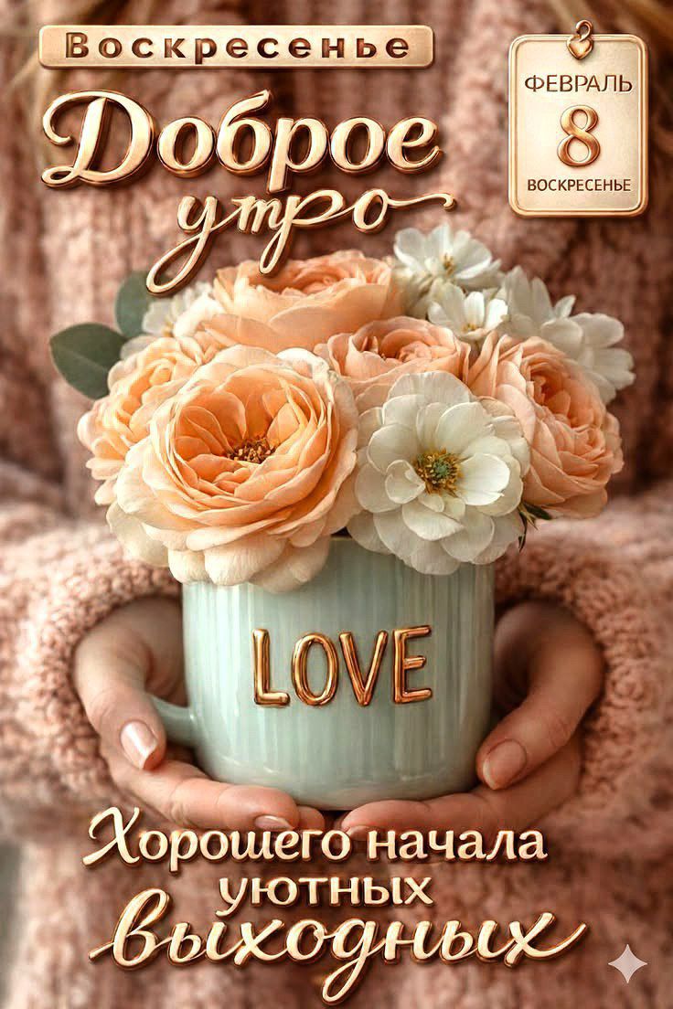 Воскресенье Доброе утро ФЕВРАЛЬ 8 ВОСКРЕСЕНЬЕ LOVE Хорошего начала уютных выходных