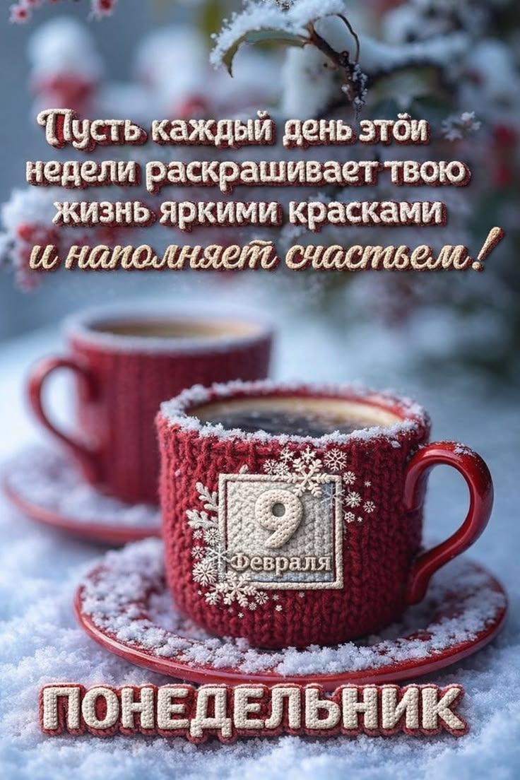 Пусть каждый день этой недели раскрашивает твою жизнь яркими красками и наполняет счастьем! 9 Февраля ПОНЕДЕЛЬНИК