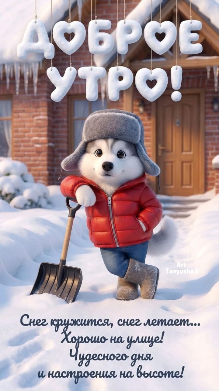 ДОБРОЕ УТРО!\nСнег кружится, снег летает... Хорошо на улице! Чудесного дня и настроения на высоте!