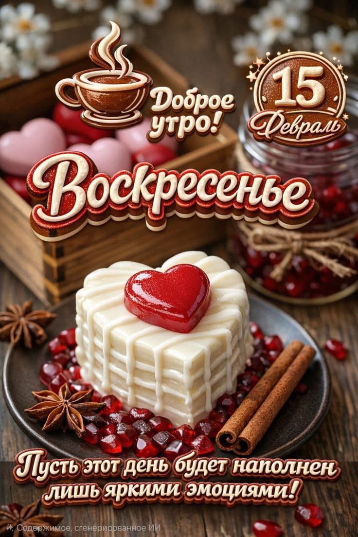 Доброе утро! Воскресенье 15 Февраля Пусть этот день будет наполнен лишь яркими эмоциями!