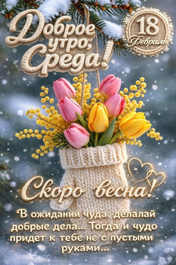Доброе утро Среда! 18 Февраля Скоро весна! В ожидании чуда, делай добрые дела... Тогда и чудо придет к тебе не с пустыми руками...