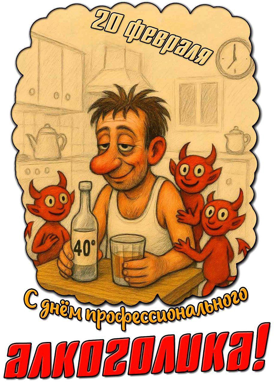 20 февраля С днём профессионального алкоголика!