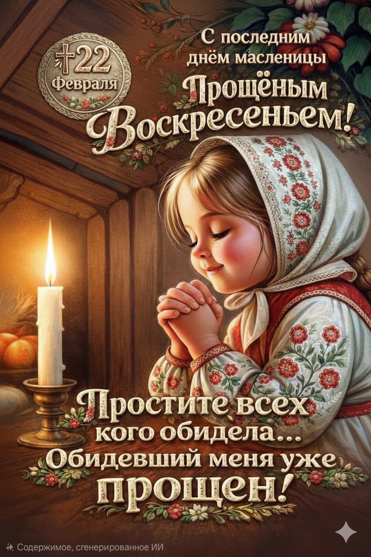 С последним днём масленицы Прощённым Воскресеньем! Простите всех кого обидела... Обидевший меня уже прощён!