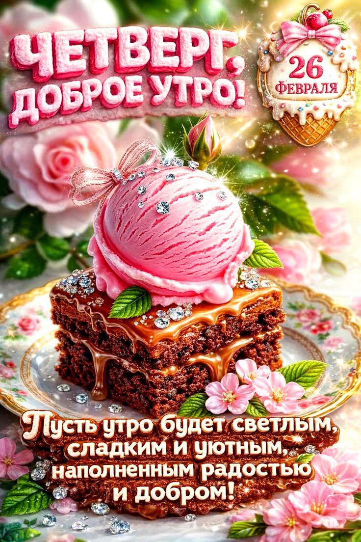 ЧЕТВЕРГ, ДОБРОЕ УТРО! Пусть утро будет светлым, сладким и уютным, наполненным радостью и добром! 26 февраля