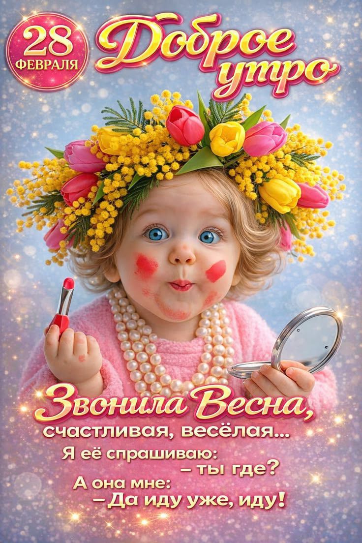 28 февраля Доброе утро. Звонкая Весна, счастливая, весёлая... Я её спрашиваю: — ты где? А она мне: — Да иду уже, иду!