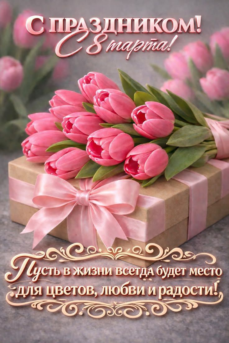 С ПРАЗДНИКОМ! С 8 марта! Пусть в жизни всегда будет место для цветов, любви и радости!