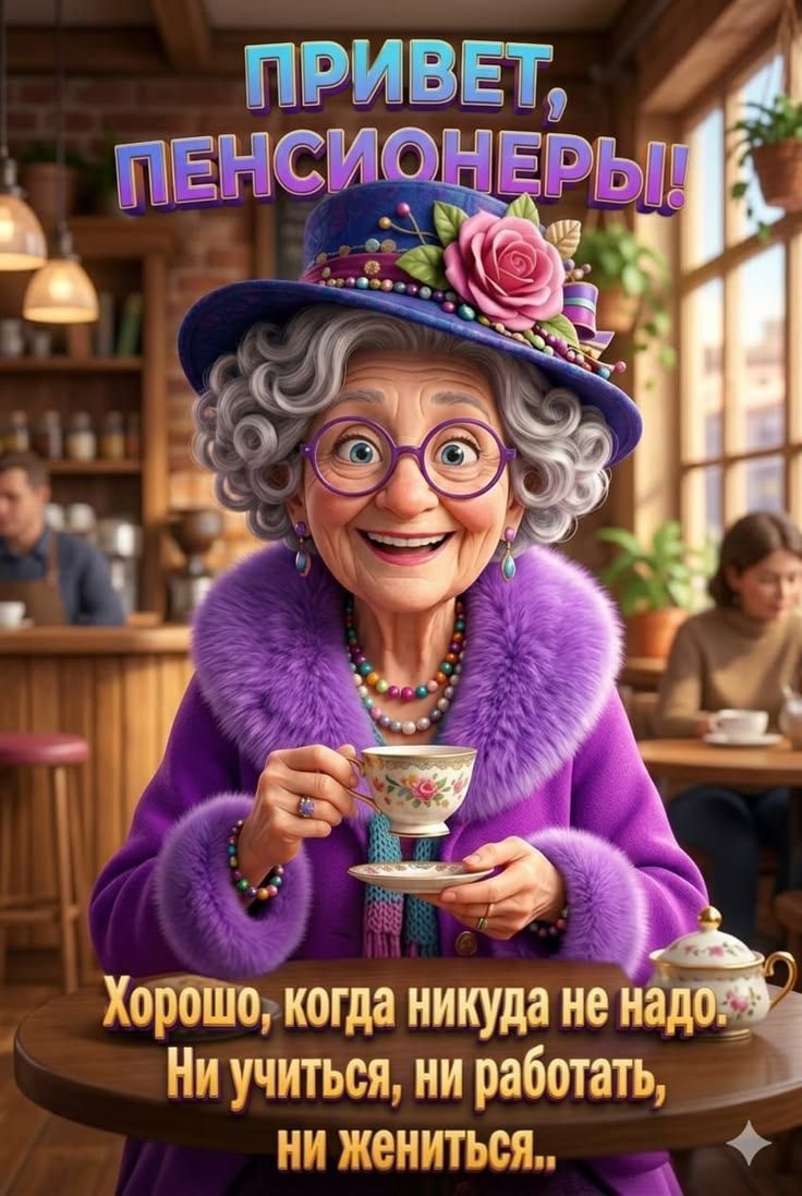 ПРИВЕТ, ПЕНСИОНЕРЫ! Хорошо, когда нигуда не надо. Ни учиться, ни работать, ни жениться...