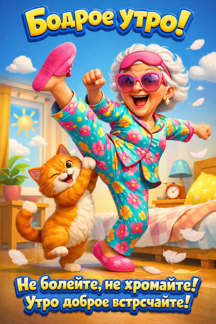 Бодрое утро! Не болейте, не хромайте! Утро доброе встречайте!
