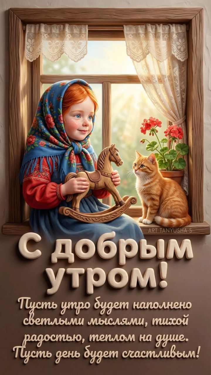 С добрым утром! Пусть утро будет наполнено светлыми мыслями, тихой радостью, теплом на душе. Пусть день будет счастливым!