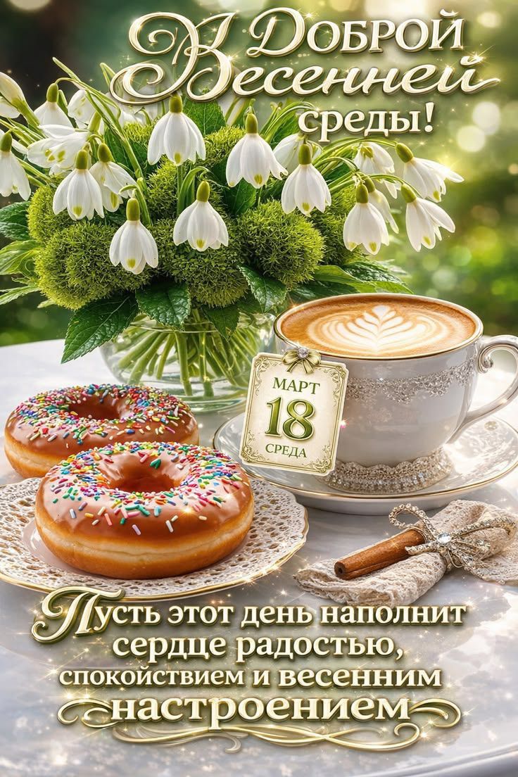 Доброй Весенней среды! МАРТ 18 СРЕДА Пусть этот день наполнит сердце радостью, спокойствием и весенним настроением