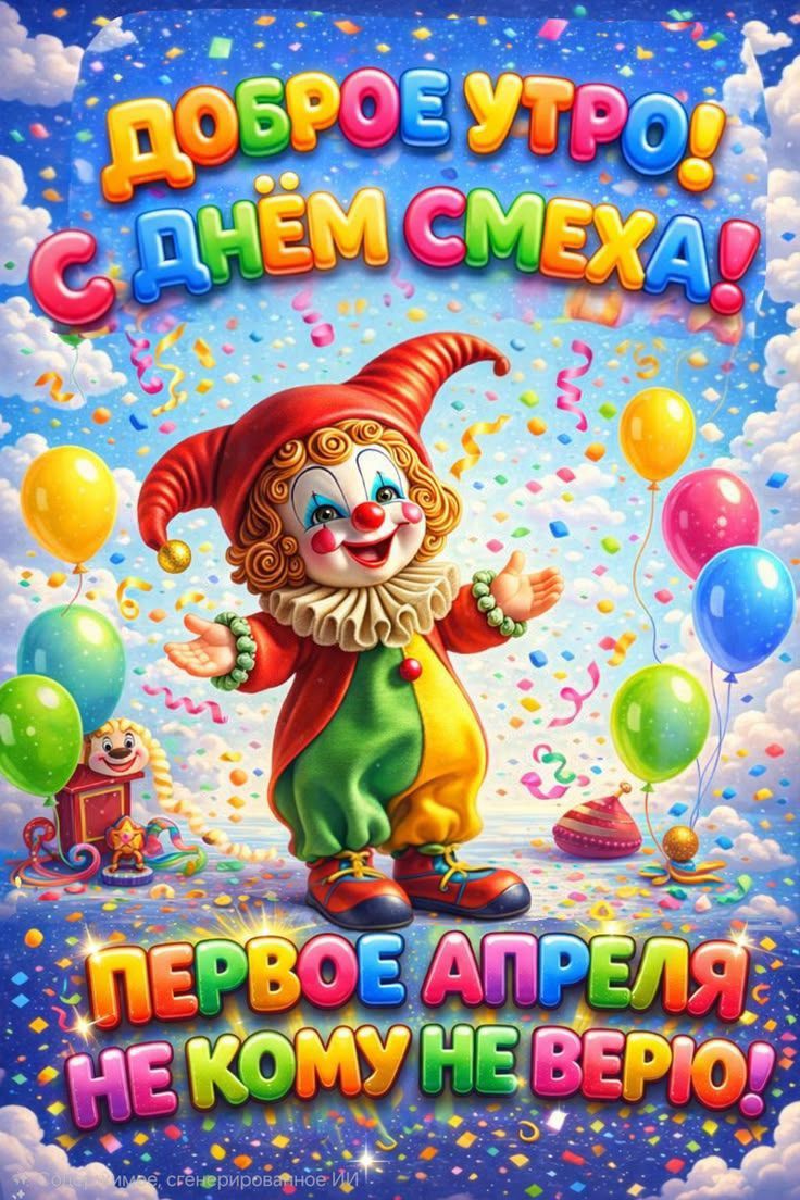 ДОБРОЕ УТРО! С ДНЁМ СМЕХА! ПЕРВОЕ АПРЕЛЯ НЕ КОМУ НЕ ВЕРЮ!