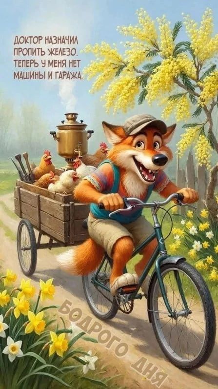 ДОКТОР НАЗНАЧИЛ ПРОПИТЬ ЖЕЛЕЗО. ТЕПЕРЬ У МЕНЯ НЕТ МАШИНЫ И ГАРАЖА. БОДРОГО ДНЯ