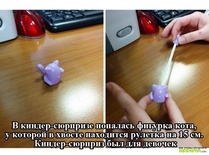 В киндерсюрпри е пчпалась у которой в хвосте находится р Киндер сюрприз был для дев0чек