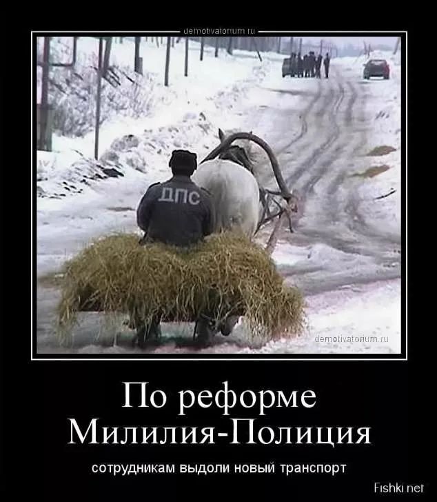 По реформе Милилия Полиция сотрудникам выдопи новыи транспорт пе