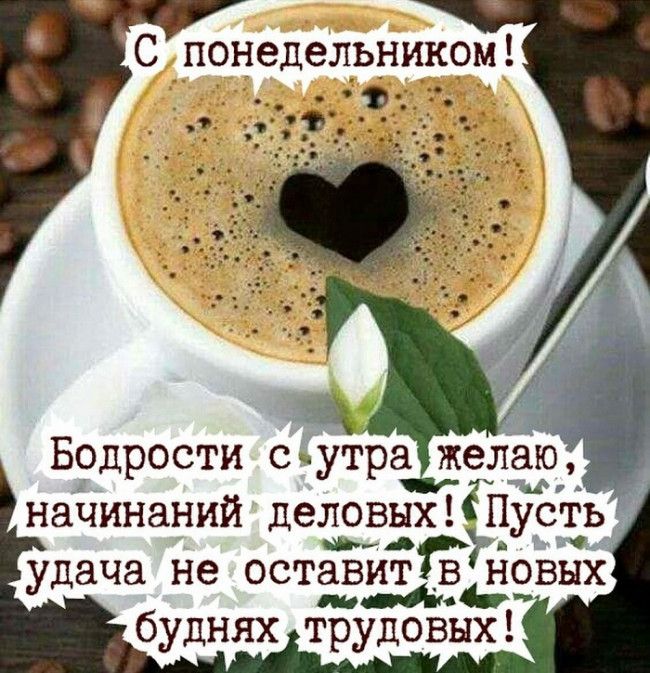С понедейъником да _5 Бодрости емутра желаю ЁШэг начинаний деловых Пустьл вуд ОС го удача не ТЭЁИТ 1_3_н_вых буднях трудовых