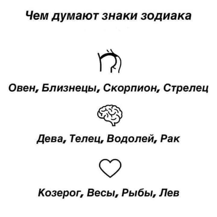 ЧЕМ ДУМЗЮТ знаки зодиака Овен Близнецы Скорпион Стрелец дева Телец Водолей Рак Козерог Весы Рыбы Лев